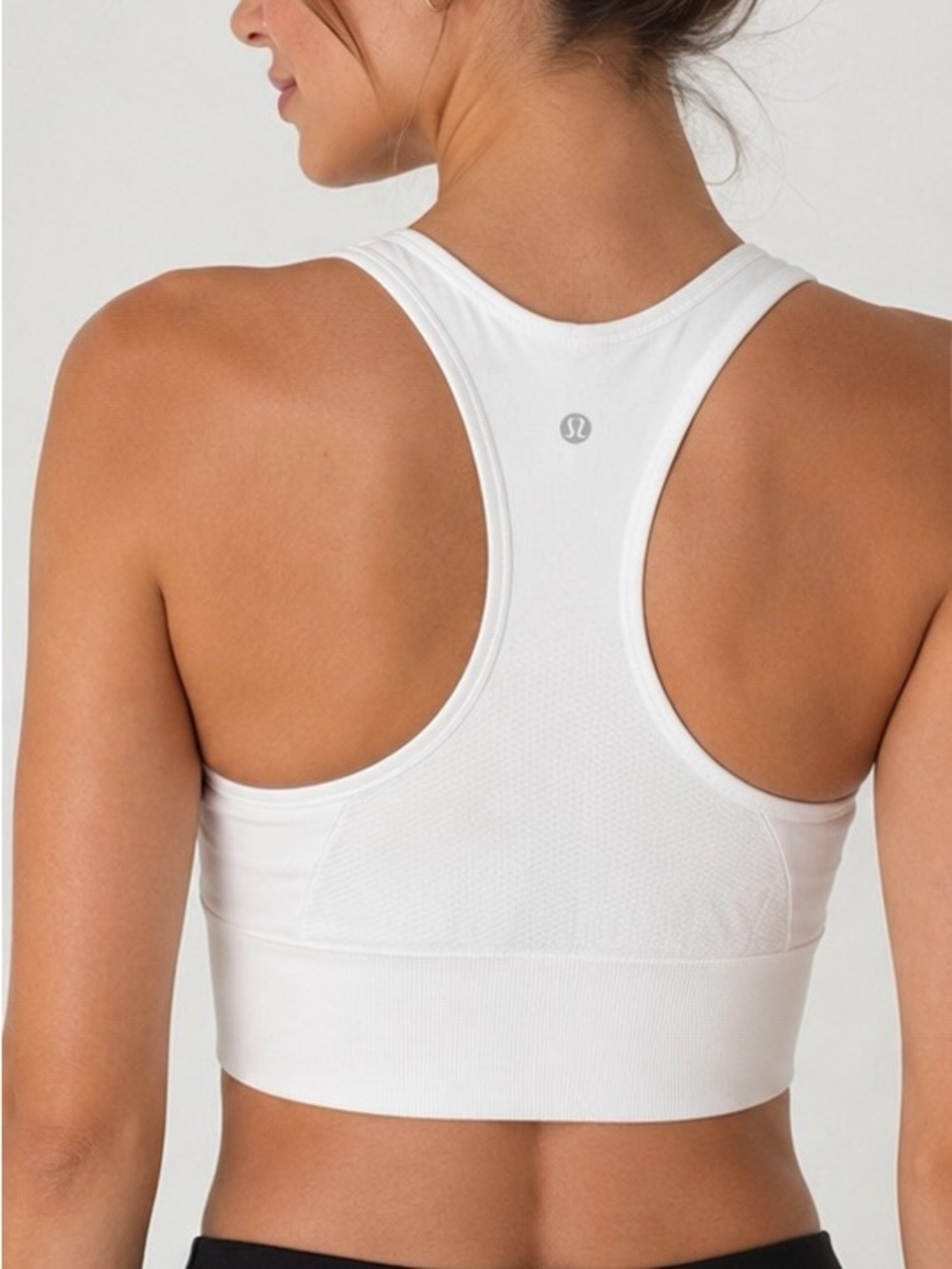 Lululemon Women’s size 6 Ebb to Train Longline White Racerback Sports Bra